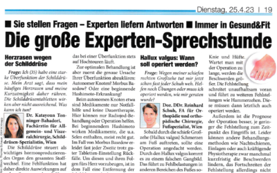 Heute: Die große Experten-Sprechstunde vom 25.04.2023