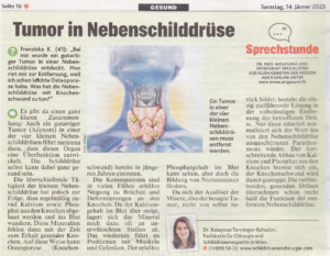 Krone gesund: Tumor in Nebenschilddrüse